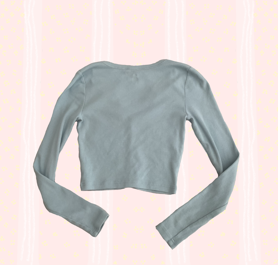 𩵠baby blue button up long sleeve top š©µ