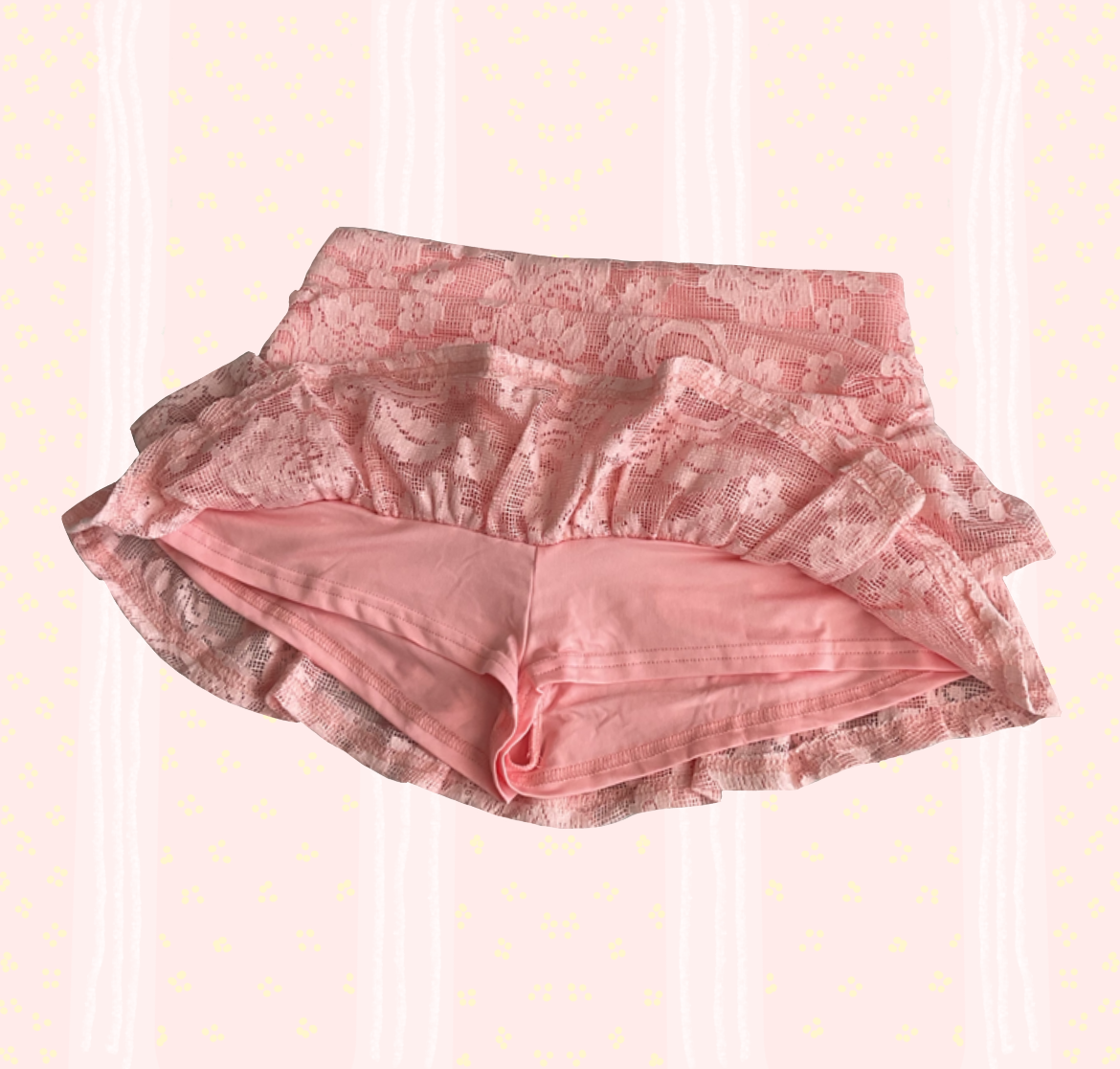 NWT Preloved Cider pink ruffle lace skirtđź©·