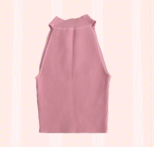 🎀 Aritzia Babaton Pink Ribbed Mock Neck Top🎀