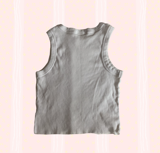 🤍 Preloved Brandy Melville White Ribbed Tank 🤍