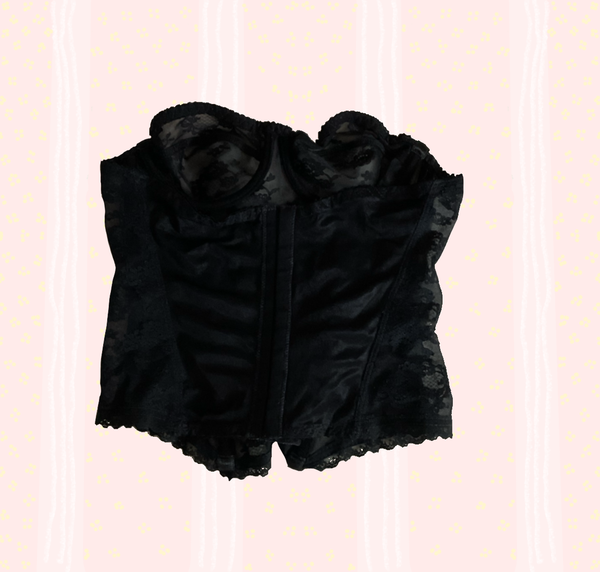 🖤 Preloved Black Floral Lace Corset Top 🖤