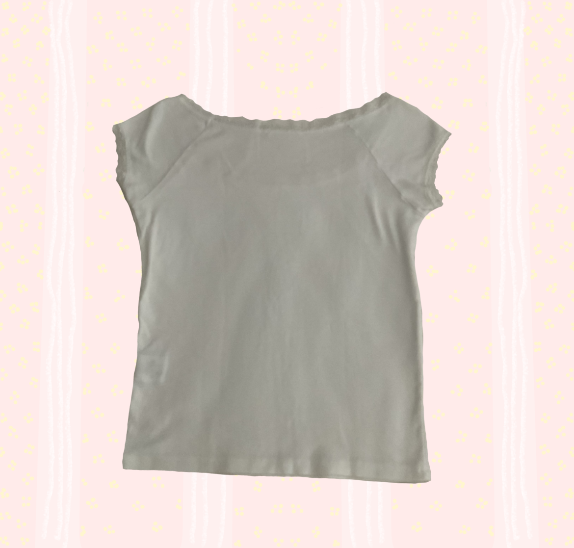 🩰Preloved John Galt white lace trim top🩰