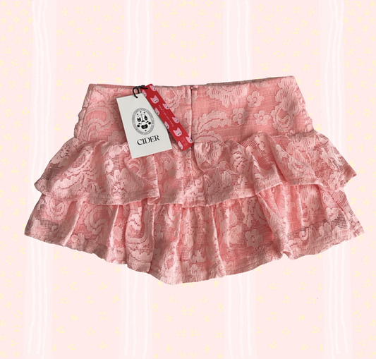 NWT Preloved Cider pink ruffle lace skirt🩷