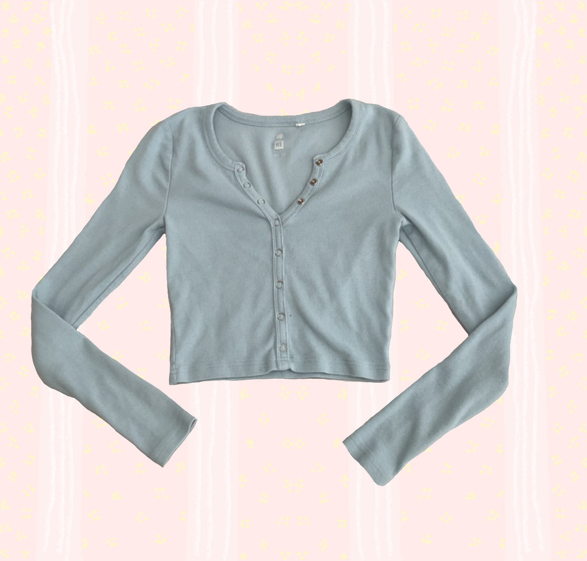 🩵 baby blue button up long sleeve top 🩵