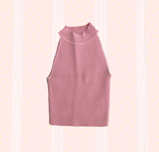 🎀 Aritzia Babaton Pink Ribbed Mock Neck Top🎀