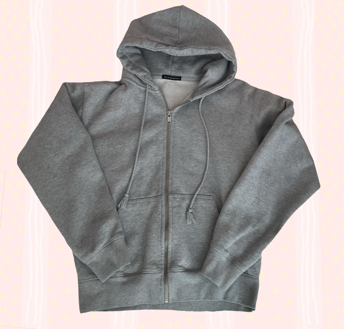 🩶Preloved Brandy Melville Christy Grey Zip Up Hoodie 🩶