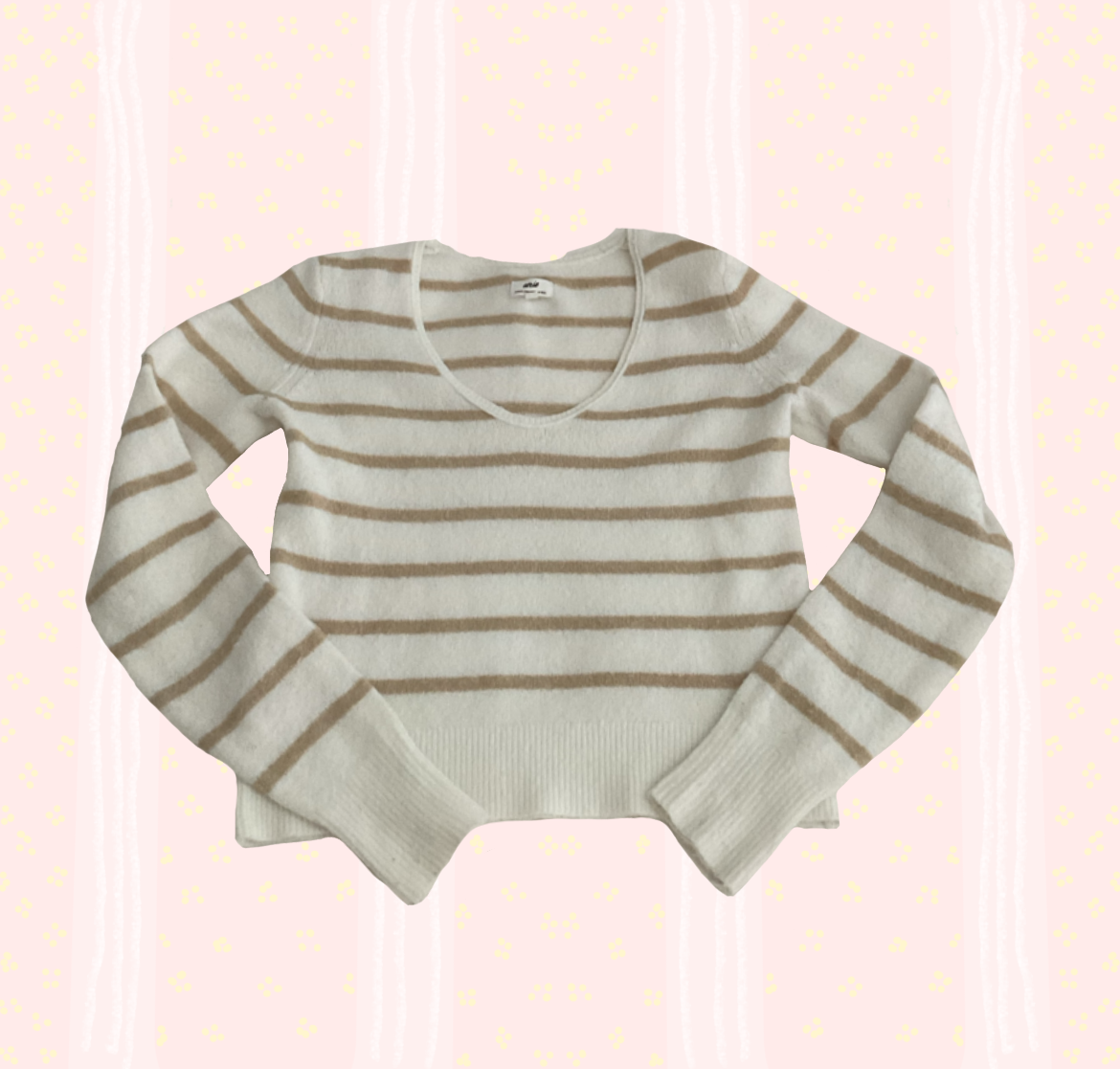 🌼Preloved Aerie beige stripe sweater🌼
