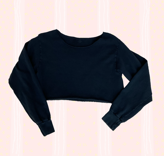 💙Preloved Brandy blue cropped crew neck 💙