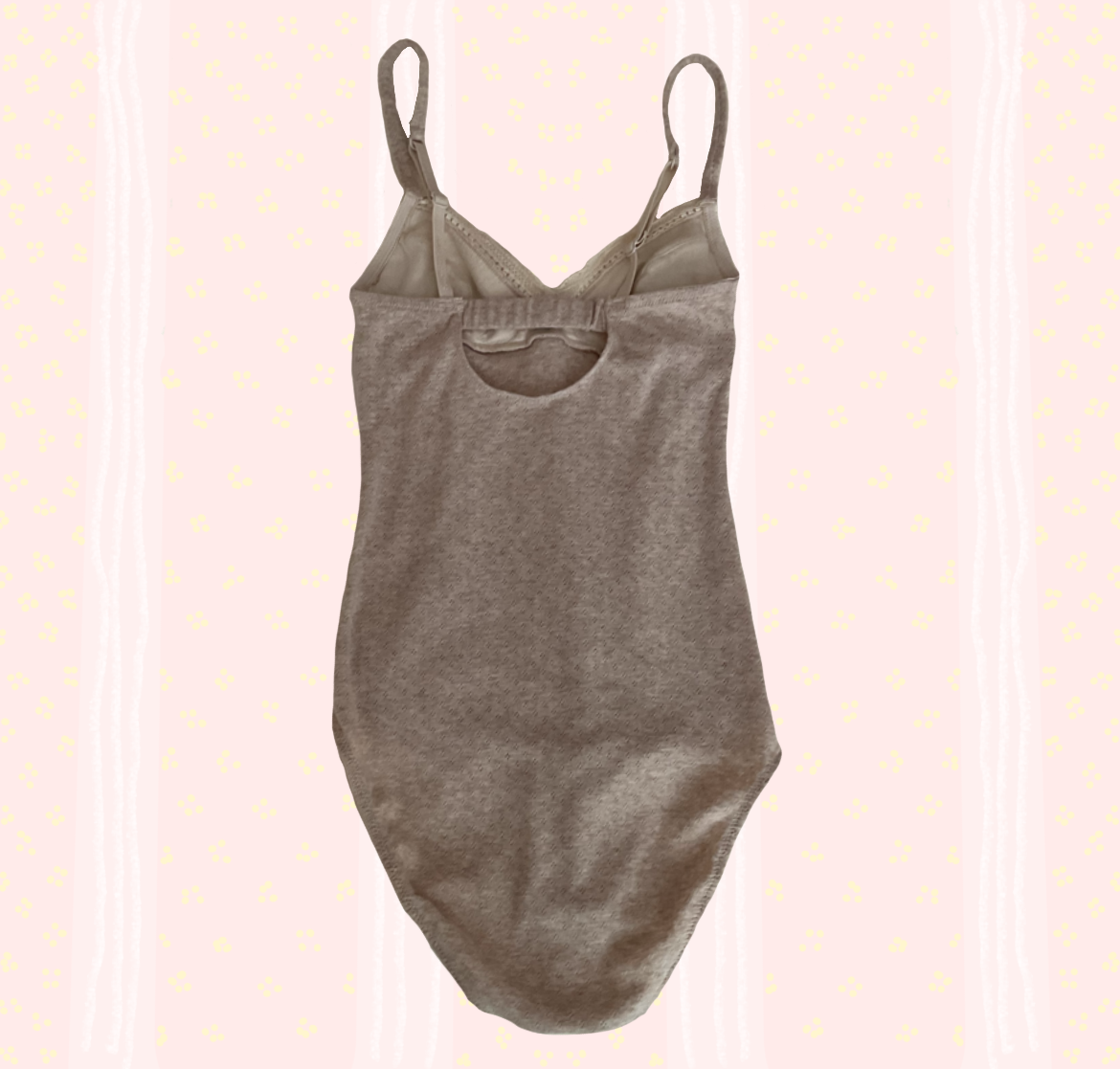 ☁️ Preloved Pointelle Beige Bodysuit ☁️